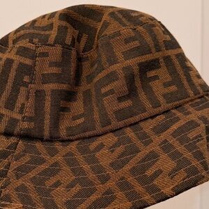 Fendi Monogram Brown and Black Hat